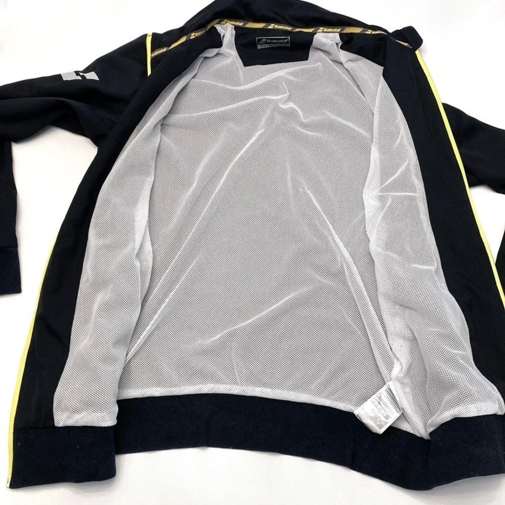 Babolat Performance Men's L Black Tennis Jacket Full Zip Pockets Windbreaker